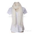 stock! Wholesale factory mix pattern silk viscose cheap price shawl scarf with tassel white